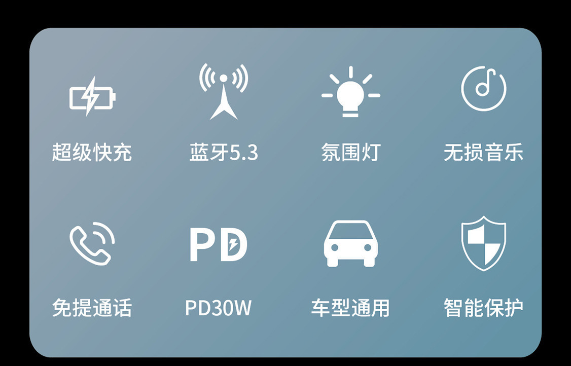 New Cross-Border C63 Car Bluetooth Charger Speaker Equipment Playback Transmitter Snap-On Super Fast Charging