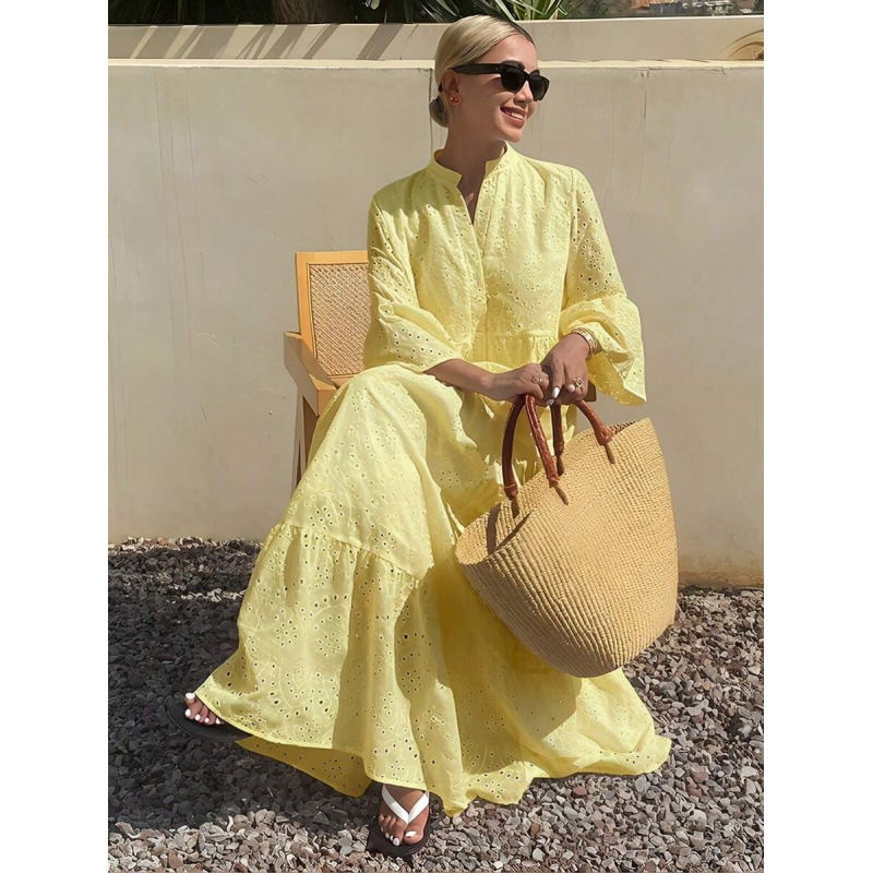 Amazon European and American Cross-Border Casual Resort Style Mid-Length Dress for Women 2026 Summer New Style Elegant Loose Dress Amazon European and American Cross-Border Casual Resort Style Mid-Length Dress for Women 2026 Summer New Style Elegant Loose Dress