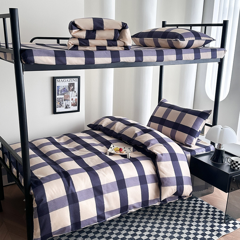 Dormitorio de estudiantes universitarios una sola persona tres conjuntos de ropa de cama un conjunto completo de colcha sábanas cuatro o seis conjuntos de colcha sábanas