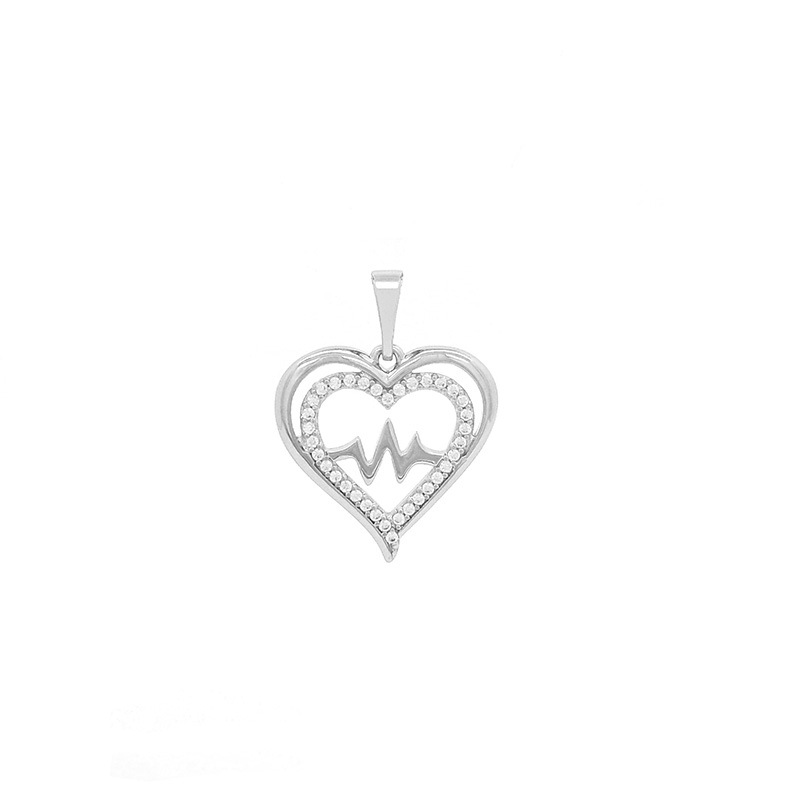 Nuevo collar minimalista con colgante en forma de corazón y diseño de latido de corazón con gemas artificiales de aleación de moda de Xuping, joyería en forma de corazón para mujer.