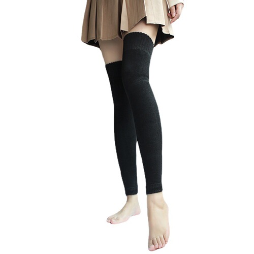 Women's Over-the-Knee Cold Leg Socks, Long Tube Socks with Nine-Digit Knee Protection, Foot Covers for Autumn and Winter, Thickened Ribbed Padded High Calf Socks
