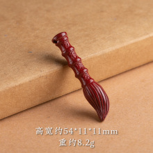 高含量朱砂雕刻隔珠祥云福字如意背云diy佛珠手链配件紫金砂毛笔