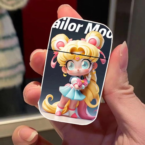 Pink Flame Creative Windproof Lighter Metal Inflatable Lighter Anime Cartoon One Piece Advertising Machine