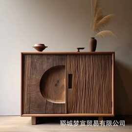 诧寂风老榆木复古餐边柜多种造型可定民宿客厅储物柜中古风玄关柜