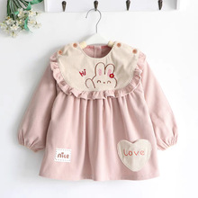 女宝防水防脏罩衣秋冬洋气公主裙儿童吃饭围兜围裙幼儿园外穿护衣