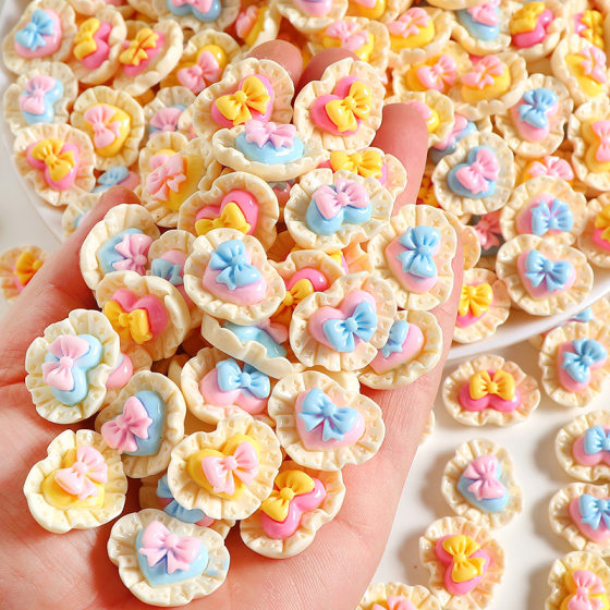 Lace love bow mixed cream glue diy mobile phone case hole shoes buckle refrigerator sticker resin accessories material