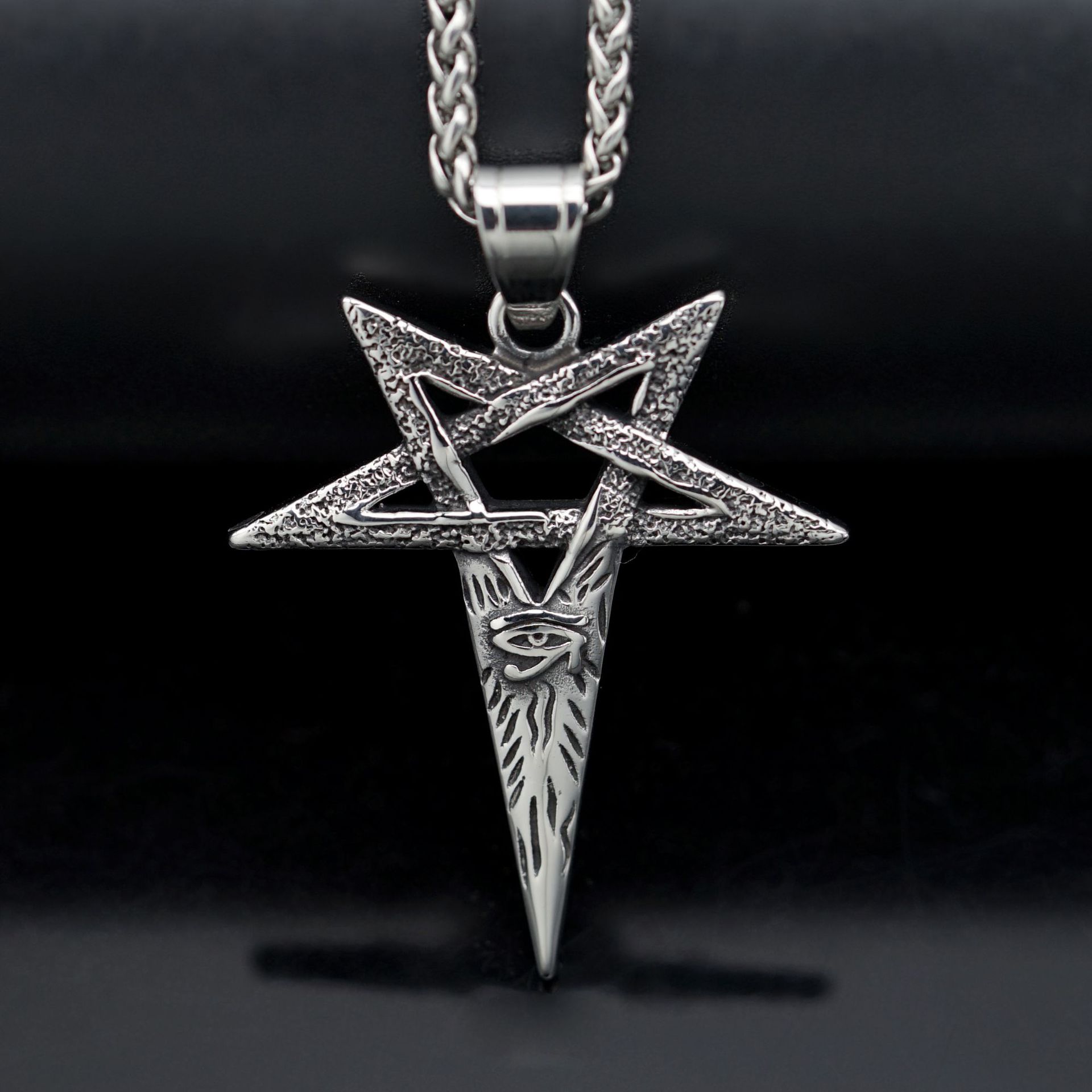 Star, Eye Of Horus Pattern 1 Piece 40*48mm 304 Stainless Steel Star Eye Of Horus Pendant Chain