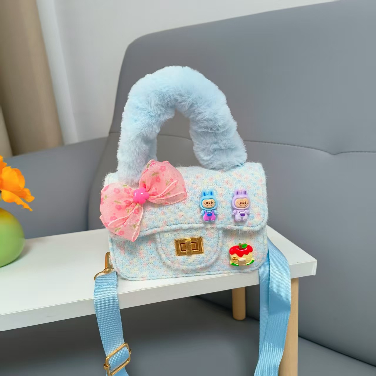 Bolsa de princesa de arco de dibujos animados para niños Año Nuevo bolso de hombro bolso de cadena pequeña bolsa de accesorios de viento fragante