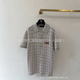 南油高定针织polo衫短袖26新款超火减龄修身显瘦镂空短袖上衣现货