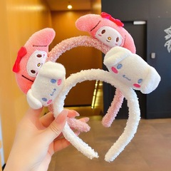 Sanrio face wash headband cute plush cinnamon dog hair accessories headband Melody girl heart plush headband trend