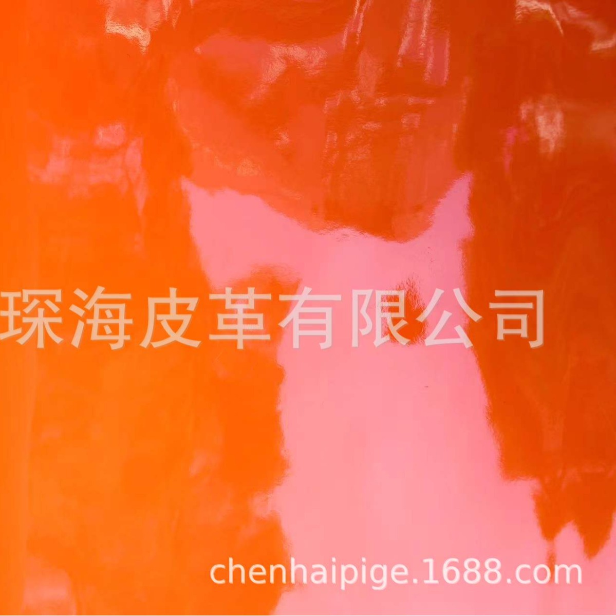 二层牛皮 镜面皮  牛皮面料 皮革皮料  整张牛皮  橙色