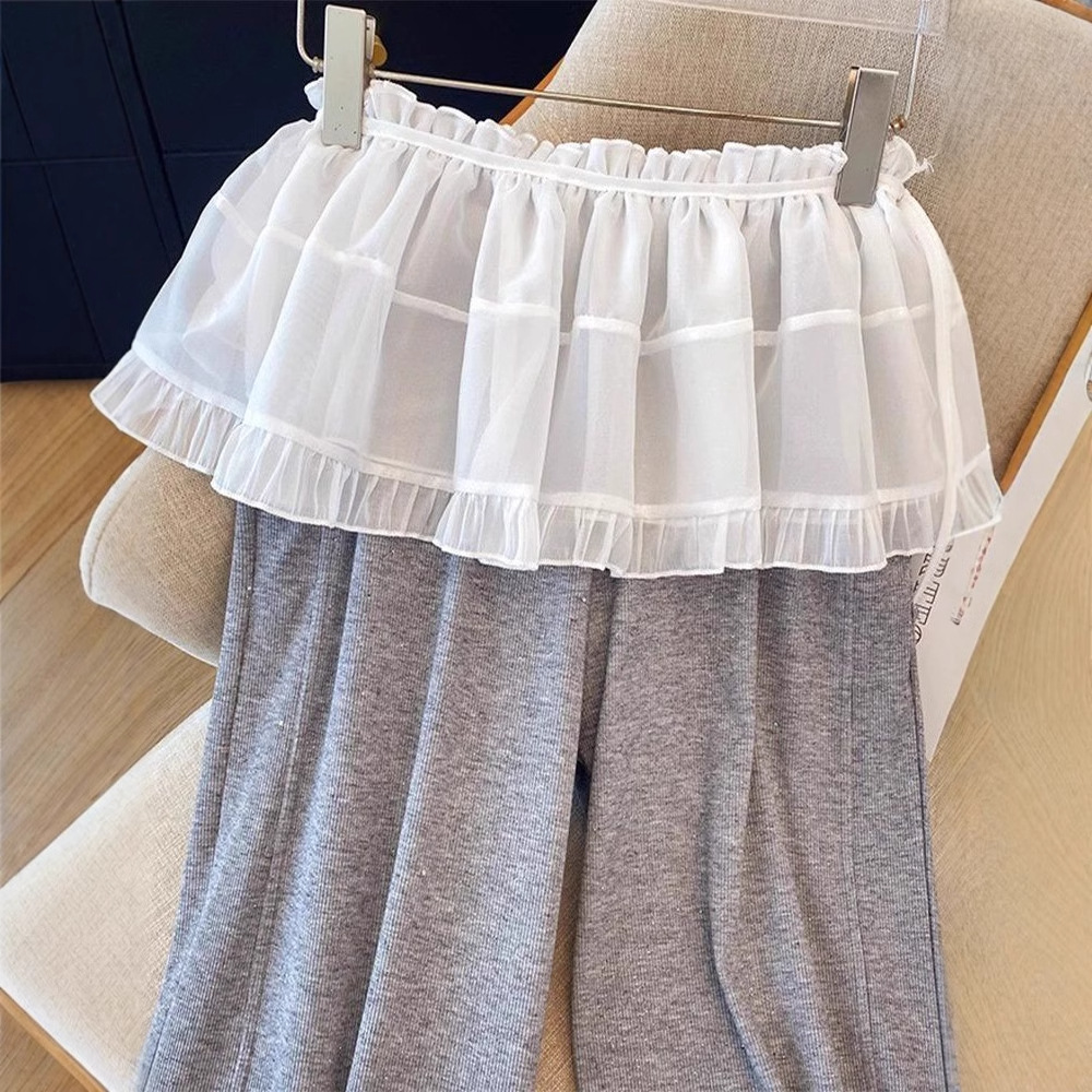 2025 Women's New Korean Style Spring and Summer White Lace-up Design Sense Stacked Hip Covering Hip Covering A- line Skirt