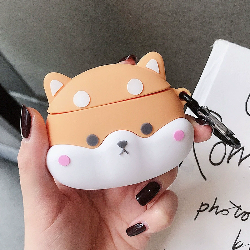 Силиконовый защитный чехол (для Apple) AirPods — милые мультяшные дизайны с карабином, подходит для 1/2/Pro/3/4