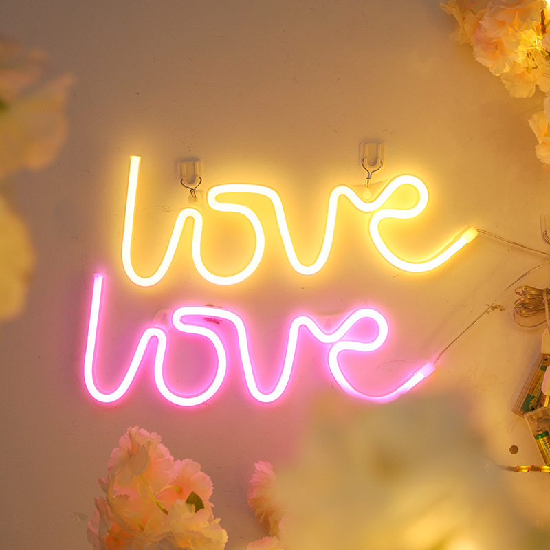 LED neon light LOVE styling light party creative birthday holiday layout Valentine's Day bedroom decoration neon light 2