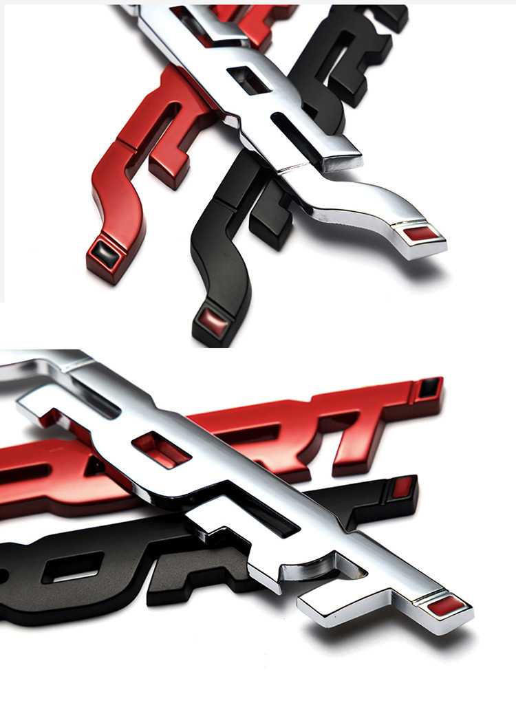 Suitable For Modified Ford SPORT Car Sticker Sports Tail 3D Metal Emblem_voghion.com