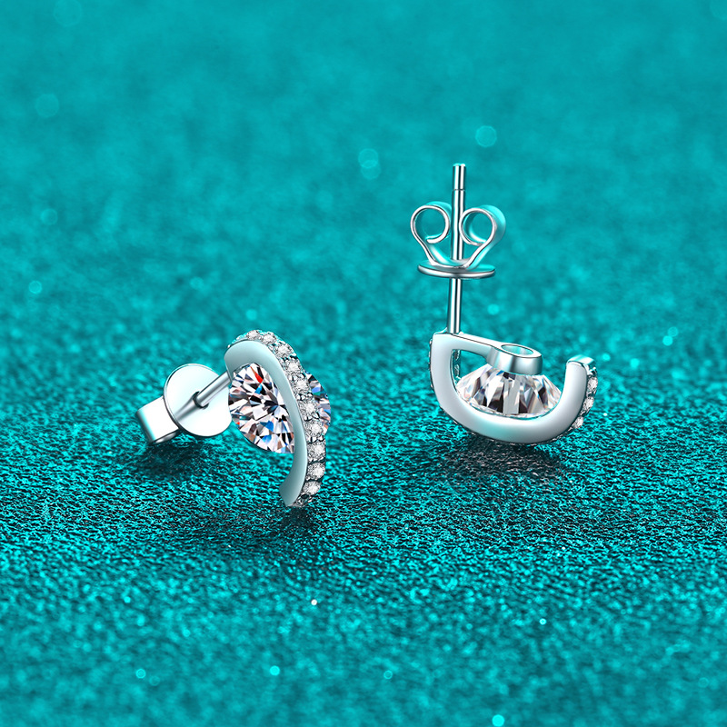 Orecchini a cerchio moissanite colore d argento sterling_voghion.com