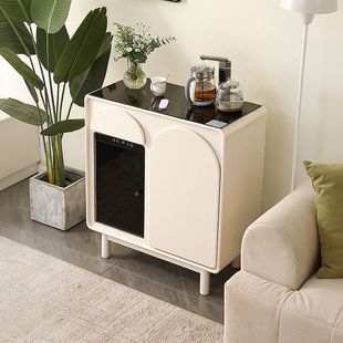 2023 New Intelligent Light Luxury Solid Wood Tea Bar Machine Household Cream Style Living Room High-end Disinfection Integrated Cabinet