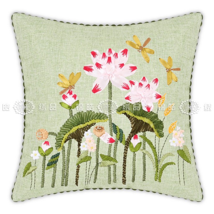 Jinhao bordado fábrica al por mayor hecho a mano bordado Cruz puntada DIY cinta bordado cojín almohada Guangzhou 04