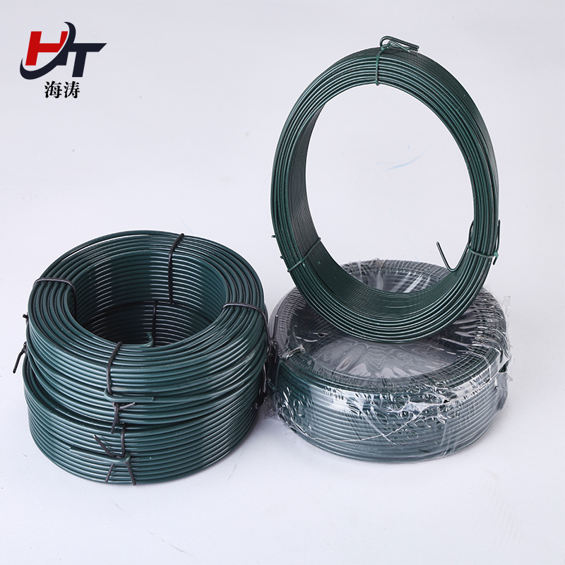海涛厂PVC PE涂塑小卷铁丝 浸塑精排丝供应精品PVC包塑小盘丝现货