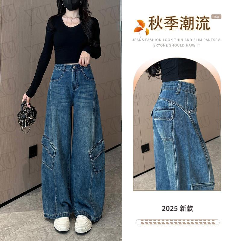 cici牛仔服饰推荐7632 W高街美式直筒工装牛仔裤女潮ins显瘦百搭|undefined