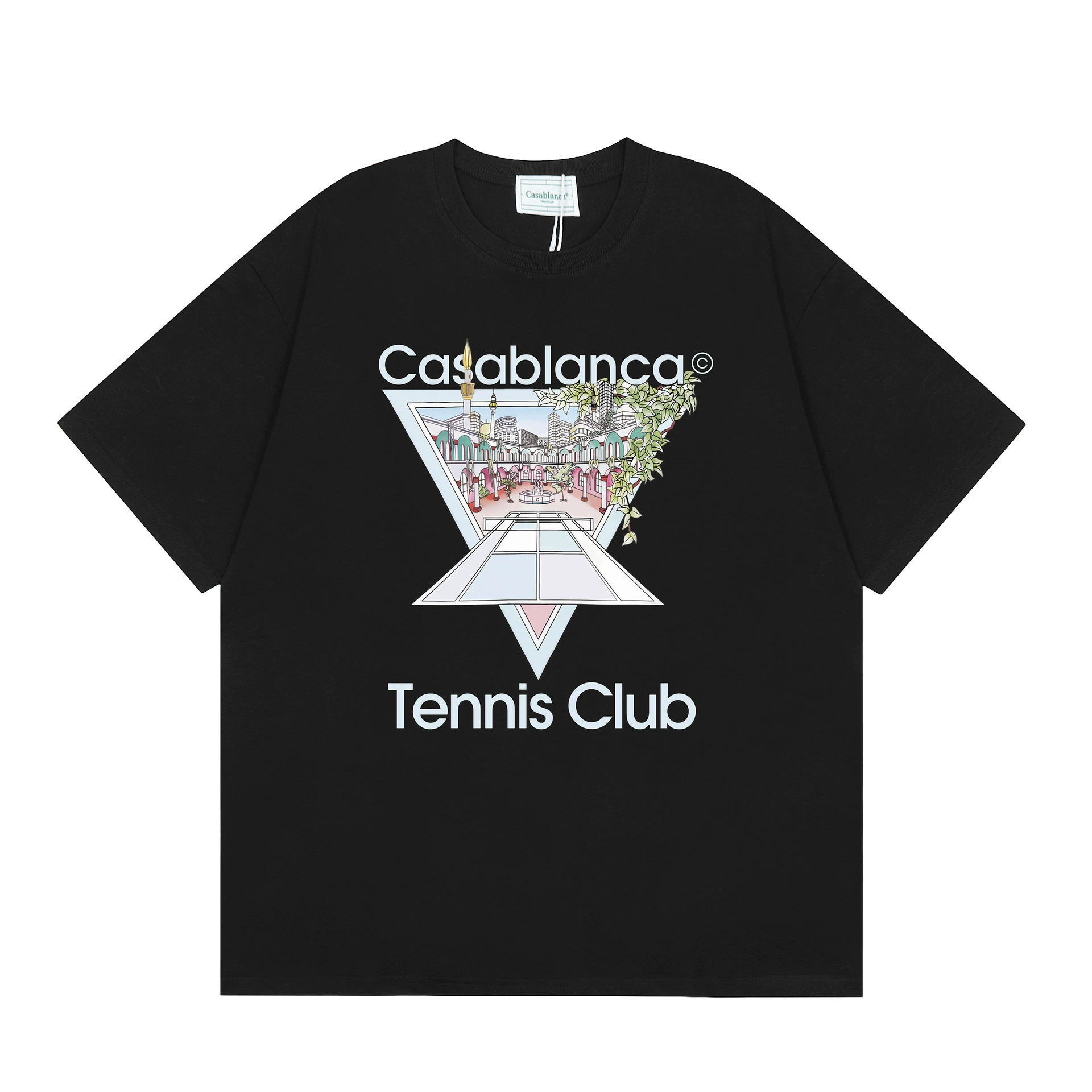 24 весенне-летний новый Casablanca Tennis Club Stadium Pinerium печать CASA звезда та же футболка с коротким рукавом
