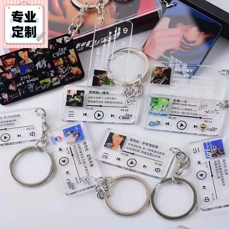 Jay Chou Letras llavero Netease Cloud Wang Sulong Lin Junjie dijo colgante transparente llavero colgante de canción