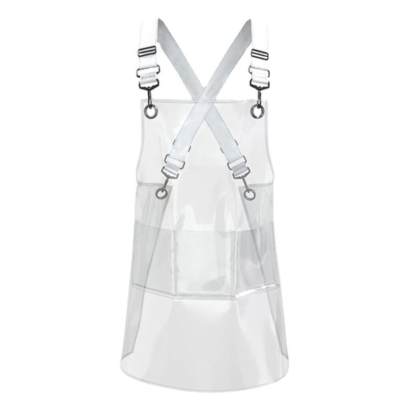 Transparente TPU delantal impermeable a prueba de aceite arte pintura acuática chef peluquería ropa de trabajo estilista delantal al por mayor