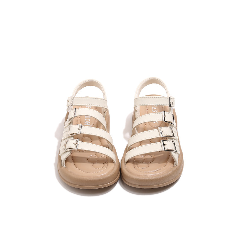 Gladiatorensandalen für Mädchen, Sommer 2024, weiche Sohle, Strandsandalen mit Knöchelriemen für größere Kinder und Teenager_voghion.com