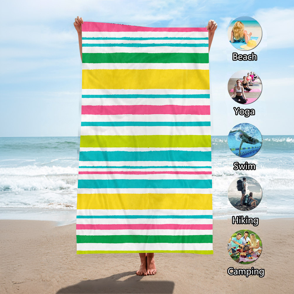 Toalla de playa de terciopelo de doble cara de secado rápido Toalla de playa impresa Mantón de protección solar junto al mar Toalla de baño absorbente Soporte personalizado