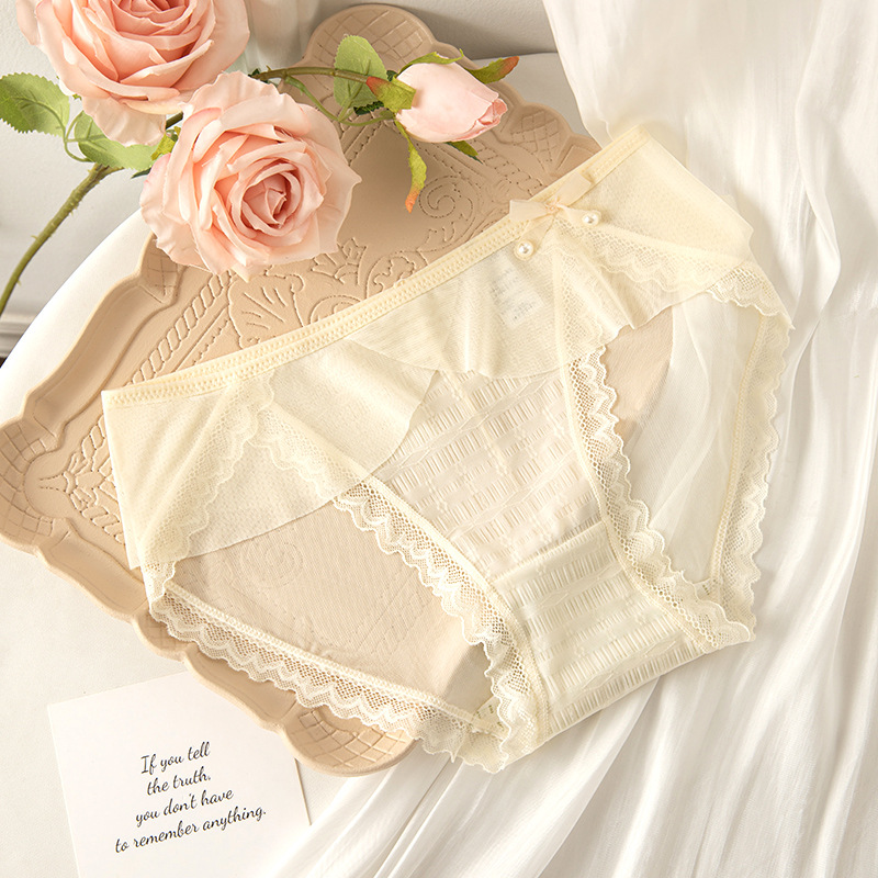 Ropa interior de encaje sexy de satén puro francés