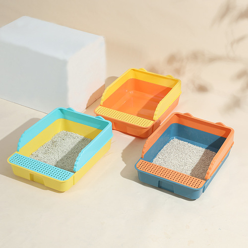 Cat litter box, large, extra large, fully semi-enclosed cat toilet, odor-proof and sand-proof, small kitten litter box, cat supplies