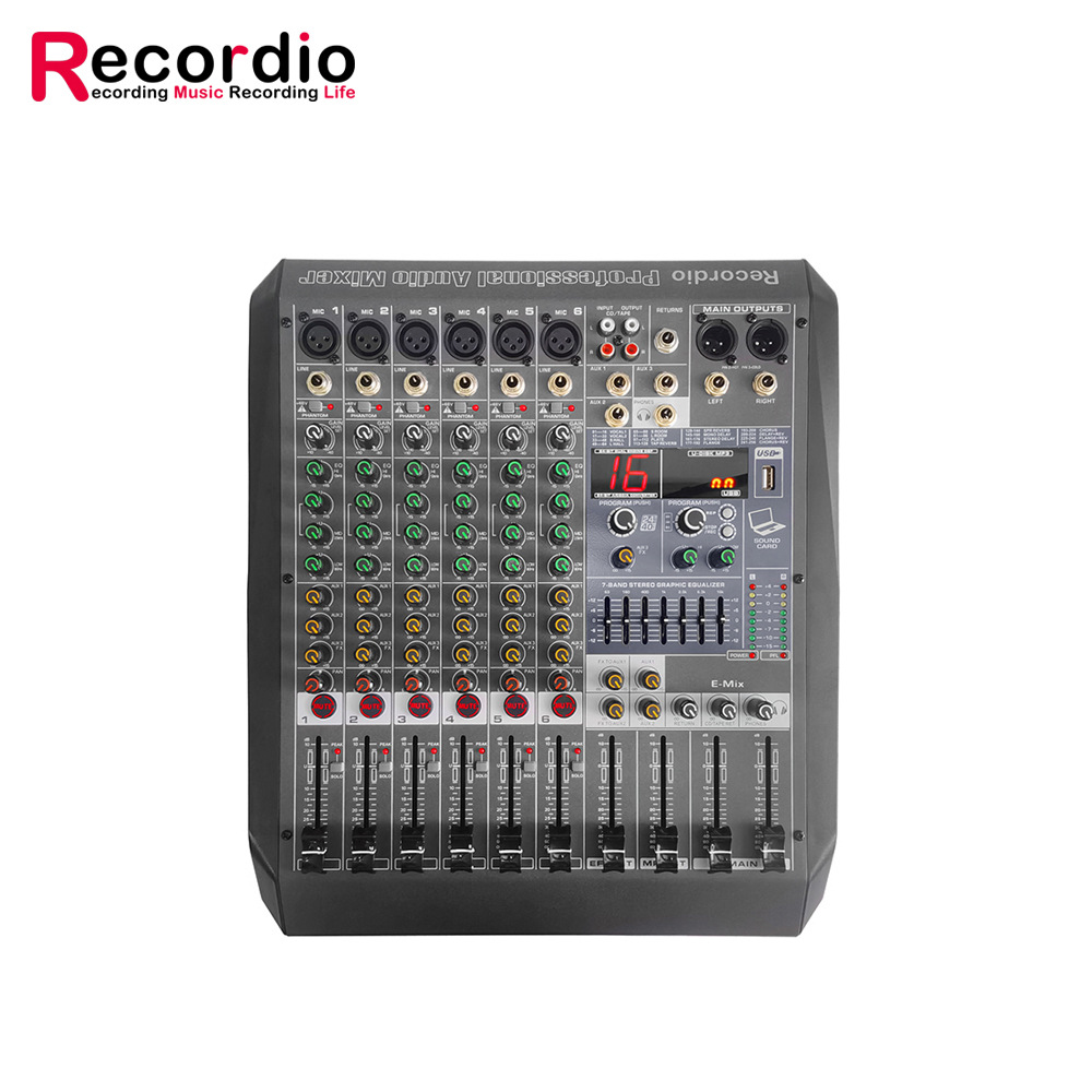 GAX-ME6 家用6路带DSP混响调音台 舞台6通道具有蓝牙功能的调音台