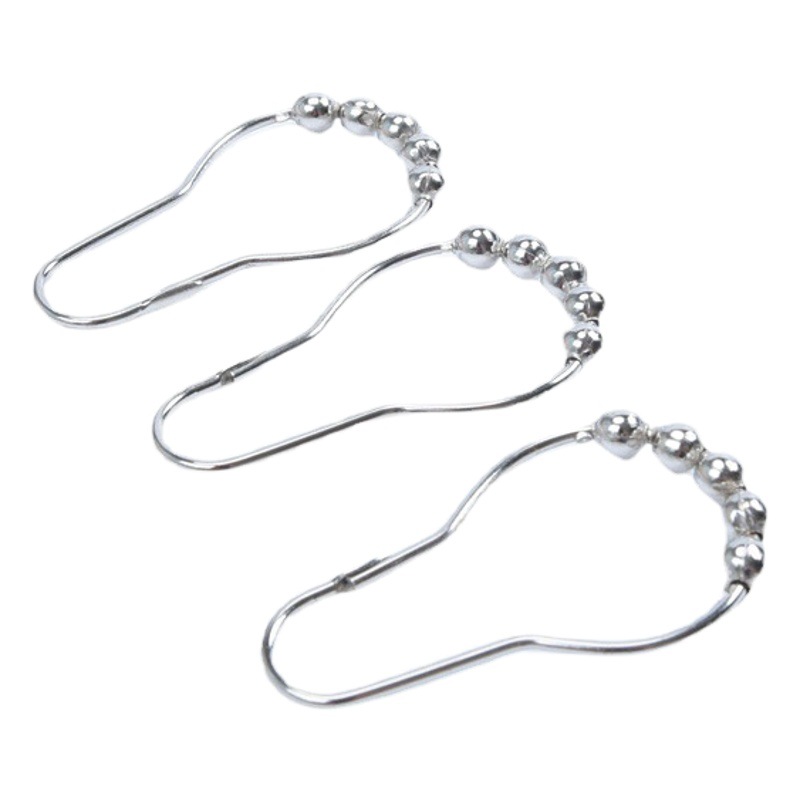 Fabricante en stock Bola de ducha cortina anillo gancho colgante anillo tipo de acero inoxidable cinco cuentas Cortina de ducha no oxidada anillo colgante al por mayor