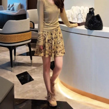 超仙洋气印花半身裙女春秋新款法式温柔风显气质时尚百搭a字短裙
