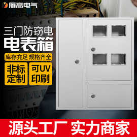 雁高配电箱 4-18户电表箱明装防窃电箱三门定制配电柜单项表箱