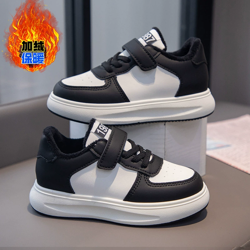 Детская обувь для досок, кроссовки для мальчиков на флисовой подкладке, новая зимняя утолщенная теплая Повседневная обувь, теплые Нескользящие кроссовки