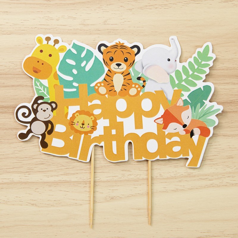 フォレスト動物園ケーキデコレーションオーナメントソフトプラスチック漫画象キリン子供の誕生日パーティーベーキングデコレーション|undefined
