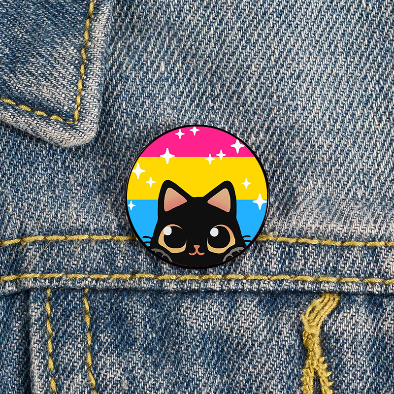 11g Weight Brooches Classification Cartoon Style Pin Animal Cat Metal Printing Unisex Brooches