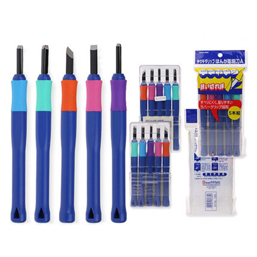 Wholesale Japanese Sakura Handmade EHT Precision Wood Carving Knife & Micro-Engraving Rubber Stamp Craft Set in a Box