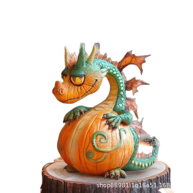 跨境新款Pumpkin Dragon万圣节精神的守护者南瓜龙装饰品|undefined
