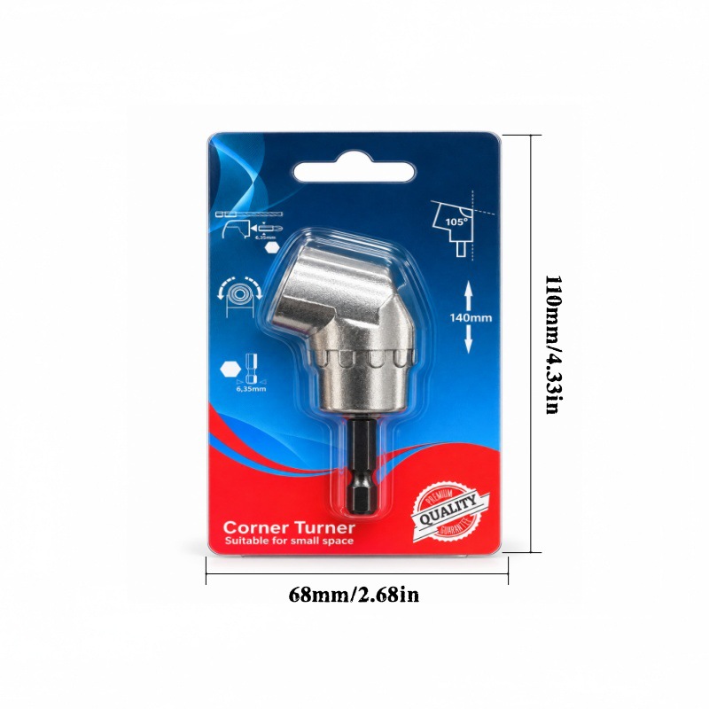 Adaptador de Esquina de 105 Grados para Destornillador 105 Grados de Aleación para Taladro Eléctrico