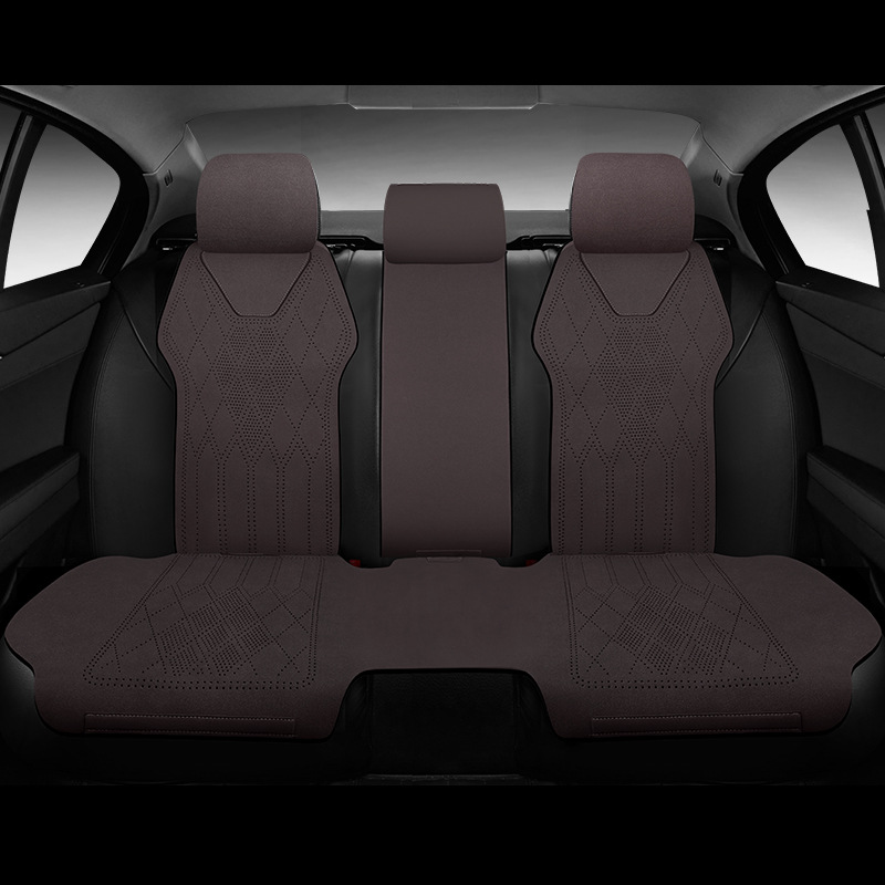 Car Seat Cushion, Universal for All Seasons, Breathable Suede Leather, High-End Saddle Cushion, Suede Perforated Seat Cover, Winter Small Waist