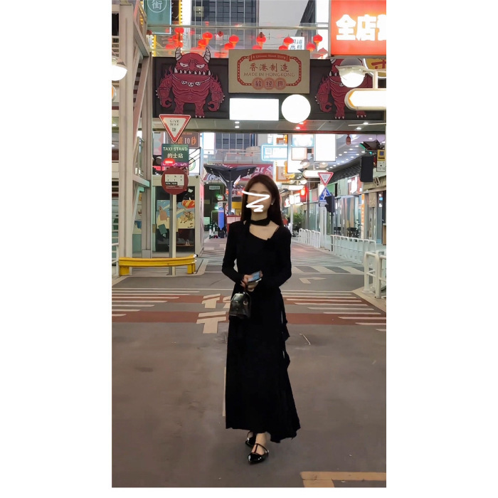 2025新款法式长袖连衣裙子女秋季穿搭一整套感小个子长裙套装女装|undefined