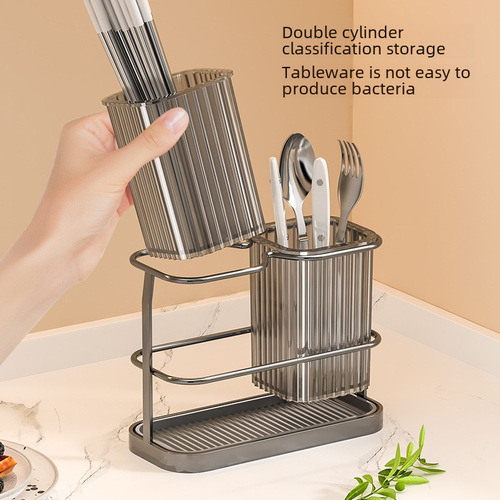 Home Kitchen Chopstick Stand Drain Storage Multi-functional Countertop Nail-free Drill-free Wall-mounted Knife Holder Luxury Shelf