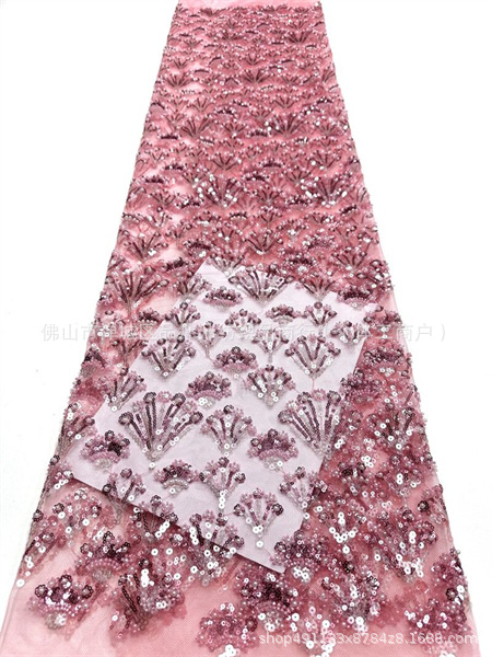 Fabricante nuevo pequeño ventilador de bollo de tela de encaje de alta calidad francesa vestido de boda cena tela de moda