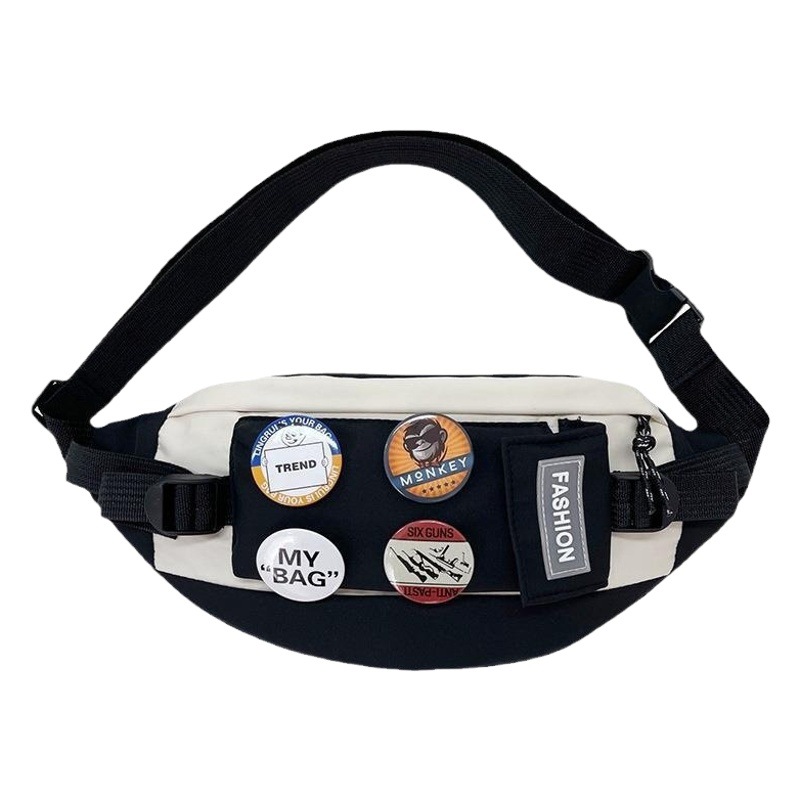 Bolso en el pecho de la marca ins Trendy para niños, japonés, impermeable para estudiantes, bolso de mensajero para teléfono móvil para hombres, cintura para deportes al aire libre para mujeres