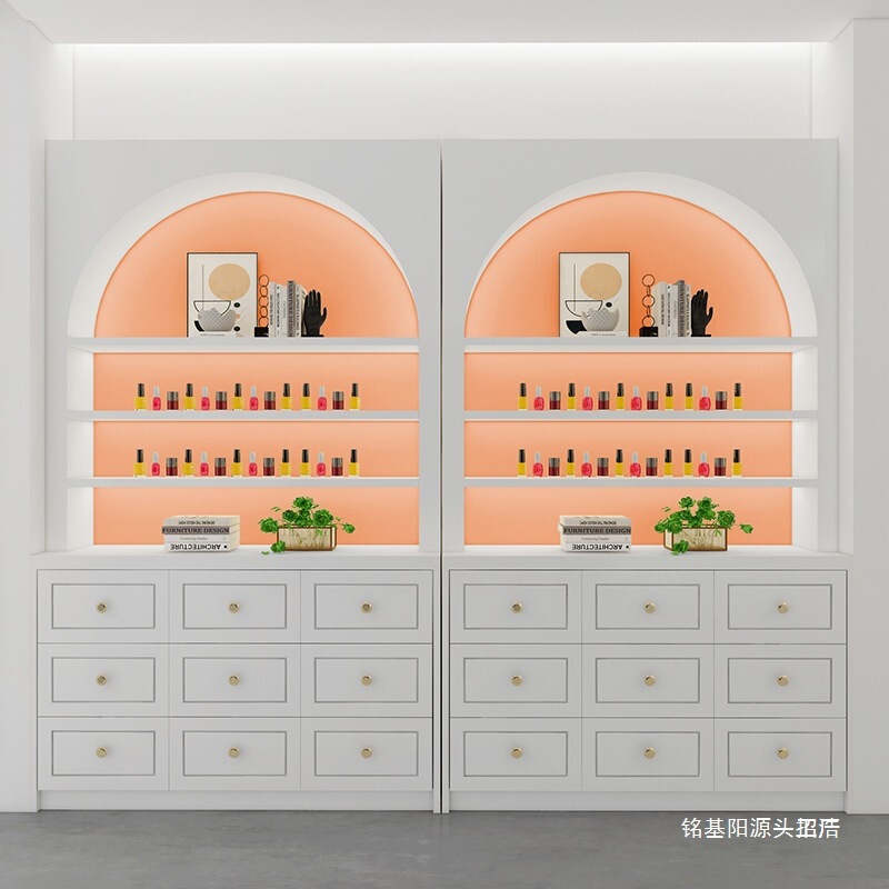 Nail Art Cabinet Cosmetics Display Cabinet Nail Polish Display Cabinet Beauty Salon Skin Care Products Nail Polish Storage Cabinet Shelf