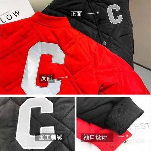 Boys' thickened coats, autumn and winter styles,  new baby thickened cotton coats, spring and autumn children's quilted baseball uniforms, trendy
