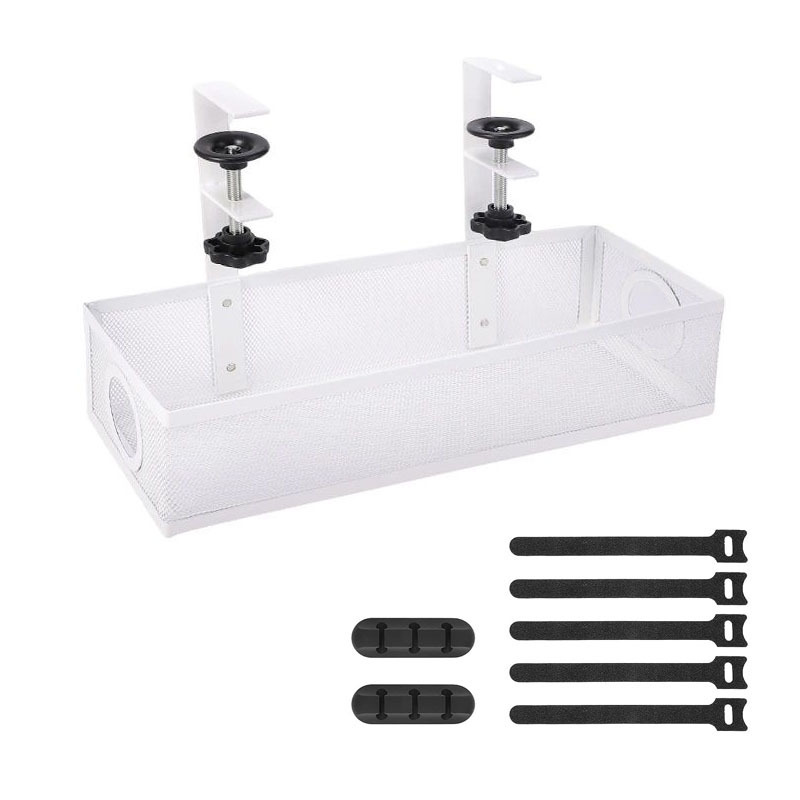 1 cesta de almacenamiento blanca + 2 moldes de silicona de tres agujeros + 5 tiras de velcro