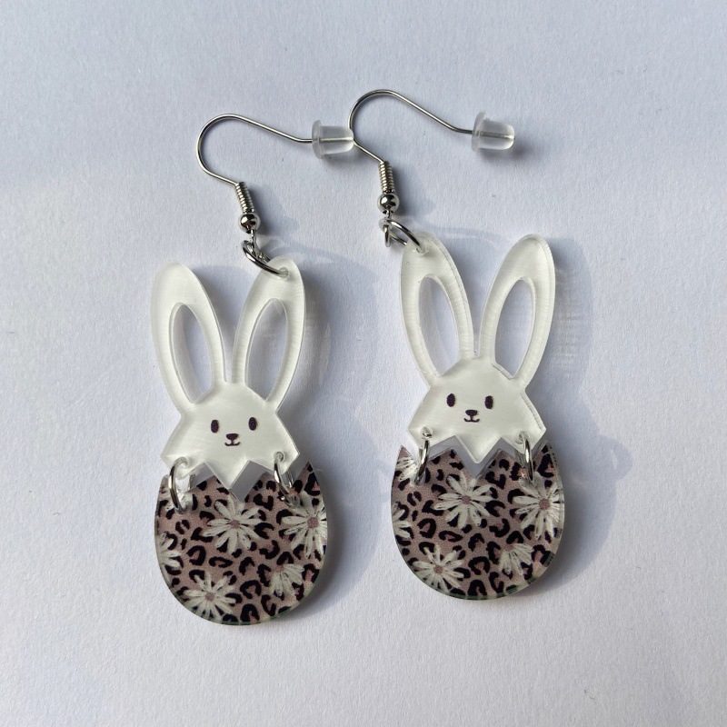 Rabbit Pattern 1 Pair Cute Rabbit Arylic Drop Earrings